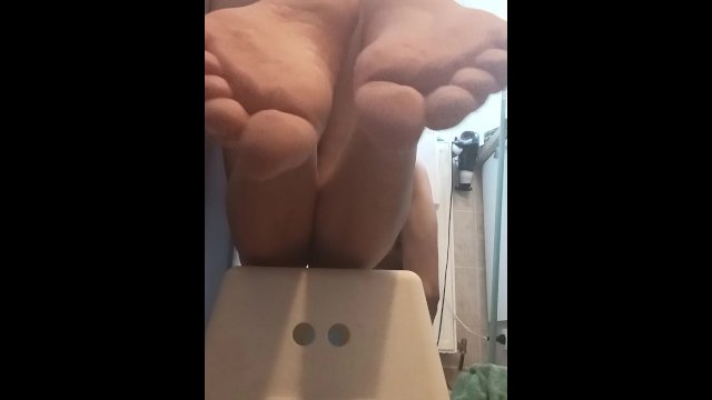 Bum and feet after showering