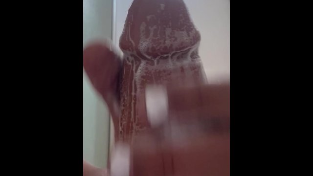 Edging your cock in the shower