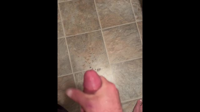 Stroking out a huge cumshot..