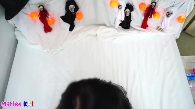 Asian in Halloween Costume..