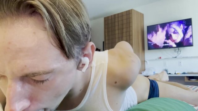Cock hungry twink choking on..
