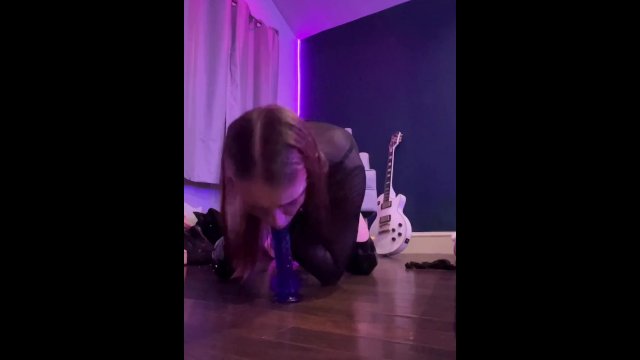 Skinny Trans Goth Girl Rides..