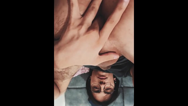 Skinny man fills his ass..