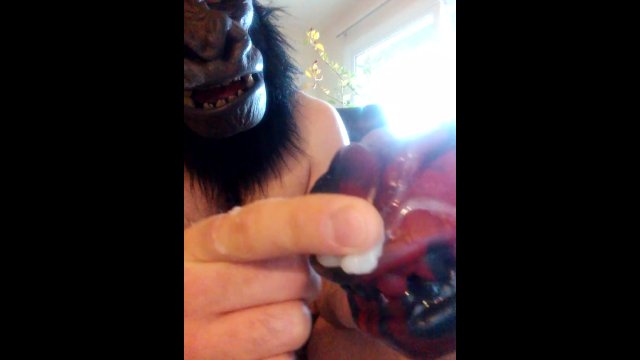 Gorilla masked man uses bad..